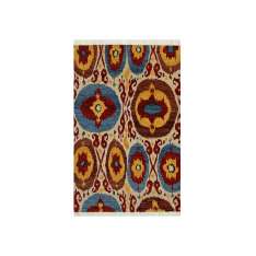 Ręcznie wykonany dywanik wełniany Jaipur Rugs LCA-02 Cloud White/Vintage Claret