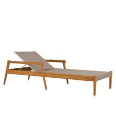 Leżak z drewna tekowego z podłokietnikami Janus Et Cie Konos
