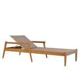 Leżak z drewna tekowego z podłokietnikami Janus Et Cie Konos