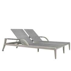 Leżak tekowy Double Recliner z podłokietnikami Janus Et Cie Rock Garden