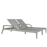 Leżak tekowy Double Recliner z podłokietnikami Janus Et Cie Rock Garden