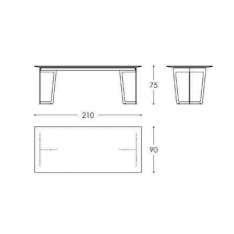 Prostokątny stół konferencyjny z drewna i stali José Martínez Medina ARO