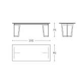 Prostokątny stół konferencyjny z drewna i stali José Martínez Medina ARO