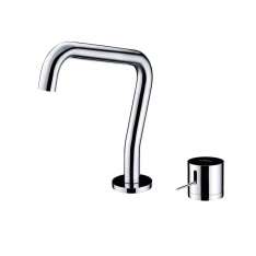 Bateria kuchenna nablatowa 2-otworowa z mosiądzu chromowanego z obrotową wylewką Justime Lucky 7