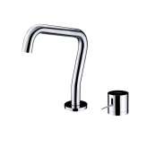 Bateria kuchenna nablatowa 2-otworowa z mosiądzu chromowanego z obrotową wylewką Justime Lucky 7