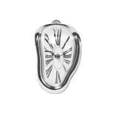 Zegar stołowy z tworzywa ABS Kare Design FLOW SILVER