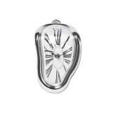 Zegar stołowy z tworzywa ABS Kare Design FLOW SILVER