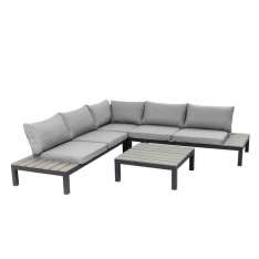 4-osobowa narożna sofa ogrodowa z aluminium malowanego proszkowo, tapicerowana Kare Design HOLIDAY