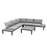 4-osobowa narożna sofa ogrodowa z aluminium malowanego proszkowo, tapicerowana Kare Design HOLIDAY