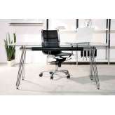 Prostokątne biurko biurowe ze szkła i stali Kare Design OFFICIA