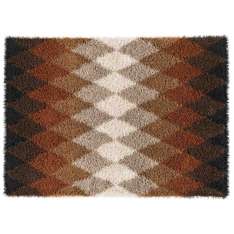 Prostokątny dywanik lniany o geometrycznych kształtach Kasthall Fogg HARLEQUIN