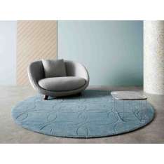 Dywanik wełniany okrągły o geometrycznych kształtach Kasthall CLASSIC LINKS