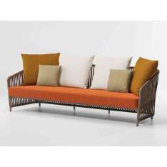 3-osobowa sofa ogrodowa z tkaniny tapicerowanej Kettal Bitta Lounge