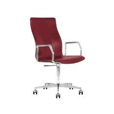 Skórzany fotel biurowy Cuoietto z podstawą 5-Spoke na kółkach Kleos BB641.23