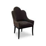 Tapicerowane, aksamitne krzesło z podłokietnikami Koket ANASTASIA