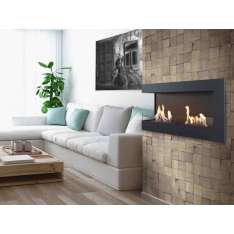 Narożny kominek na bioetanol montowany na ścianie stalowej Kratki DELTA CORNER