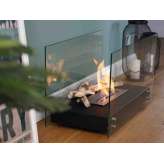 Biokominek wolnostojący na bioetanol, szkło i stal Kratki HOTEL