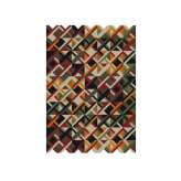 Ręcznie wykonany prostokątny dywanik wełniany z optycznym wzorem Kuatro CUSTOM TILE COLOR