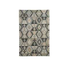 Wzorzysty, ręcznie robiony prostokątny dywan z juty, wełny i bawełny Kuatro DIAMONDS DR-288-C