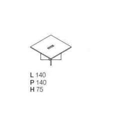Kwadratowy stół konferencyjny z systemem zarządzania kablami Las Mobili Elite
