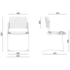Tapicerowane krzesło treningowe LD Seating Dream + 104WH-Z-N4