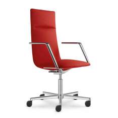 Tkaninowy fotel biurowy z podstawą 5-Spoke z podłokietnikami i kółkami LD Seating Harmony Modern 885-F37