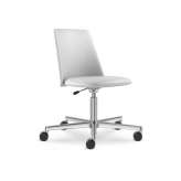 Obrotowy skórzany fotel biurowy z podstawą 5-Spoke LD Seating Melody Chair 361-F37