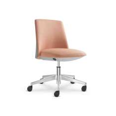 Krzesło biurowe z tkaniny z podstawą 5-Spoke na kółkach LD Seating Melody Design 775-FR