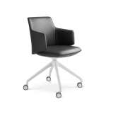 Skórzany fotel biurowy z podłokietnikami LD Seating Melody Meeting 360-F95