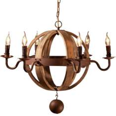 Żyrandol Cognac Barrel No. 2 - drewniany