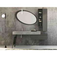 Pojedyncza szafka z drzwiami z lustrem z gresu porcelanowego Legnobagno FREEDOM F24