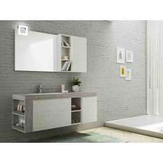 Pojedyncza wisząca szafka na kosmetyki z HPL z lustrem Legnobagno FREEDOM F28