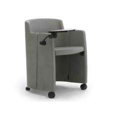 Składane skórzane krzesło treningowe z tabletem do pisania Leyform Clac