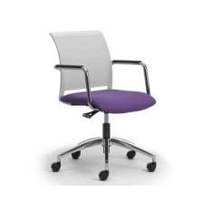 Obrotowy fotel biurowy z tkaniny z podłokietnikami Leyform Cometa
