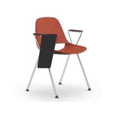 Krzesło treningowe z tabletem do pisania, wykonane ze stali i polipropylenu Leyform Cosmo