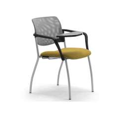 Krzesło treningowe z podłokietnikami wykonane ze stali i tkaniny Leyform Laila