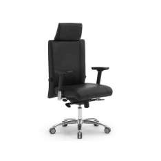 Ergonomiczny skórzany fotel biurowy z podstawą 5-Spoke z podłokietnikami Leyform Non Stop 24H