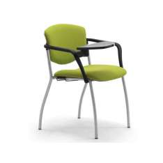 Krzesło treningowe z tkaniny i stali z tabletem do pisania Leyform Valeria