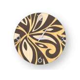 Drewniany zegar ścienny Lignis FLOWERS WARM