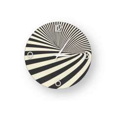 Zegar ścienny wykonany z inkrustowanego drewna Lignis OPTICAL COLD