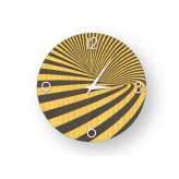 Zegar ścienny wykonany z inkrustowanego drewna Lignis OPTICAL COLORS