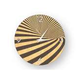 Zegar ścienny wykonany z inkrustowanego drewna Lignis OPTICAL WARM