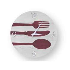 Zegar drewniany Lignis CUTLERY COLORS