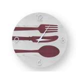 Zegar drewniany Lignis CUTLERY COLORS