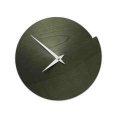 Drewniany zegar ścienny Lignis Vulcano NUDE DARK GREEN ASH