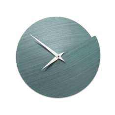 Drewniany zegar ścienny Lignis Vulcano NUDE LIGHT BLUE TAY