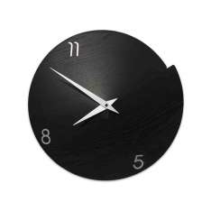 Drewniany zegar ścienny Lignis Vulcano NUMBERS BLACK ASH