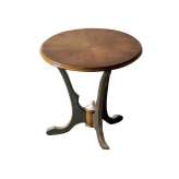 Okrągły drewniany wysoki stolik boczny z trójramienną podstawą Lola Glamour FIVE