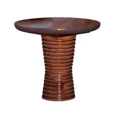 Okrągły drewniany stolik kawowy Lola Glamour THREE
