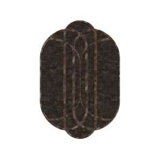 Owalny dywanik z tkaniny o geometrycznych kształtach Longhi SHELLEY